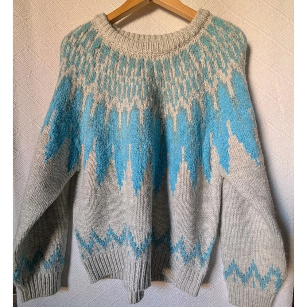 NEW! Sundance L Chunky Knit Fair Isle Pattern Pullover
